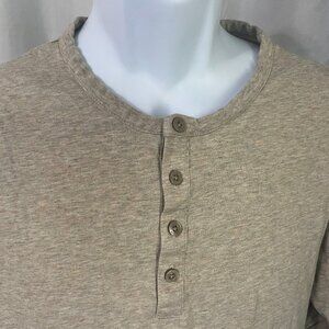 🏔️ Patagonia Men’s Cream Flecked Henley Long Sleeve Shirt Medium M EUC 🔥